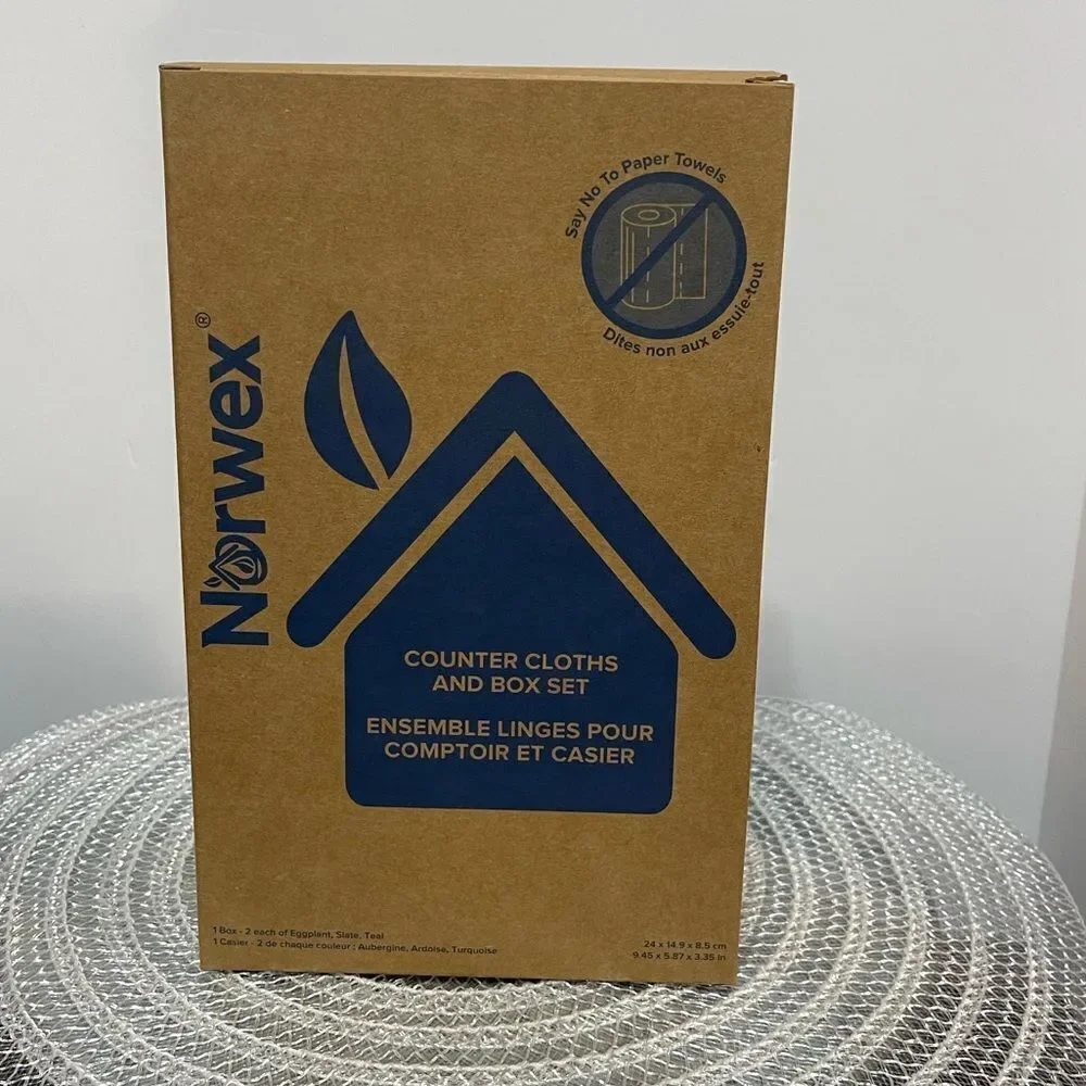 Norwex Counter Cloths and Box Set - Set of 6 Cloths NWT
